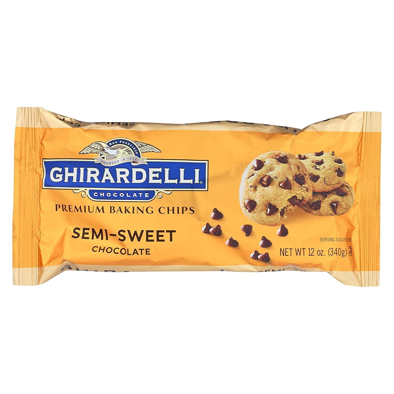 Ghirardelli Premium Baking Chips Semi Sweet Chocolate 12 oz Pack of 2