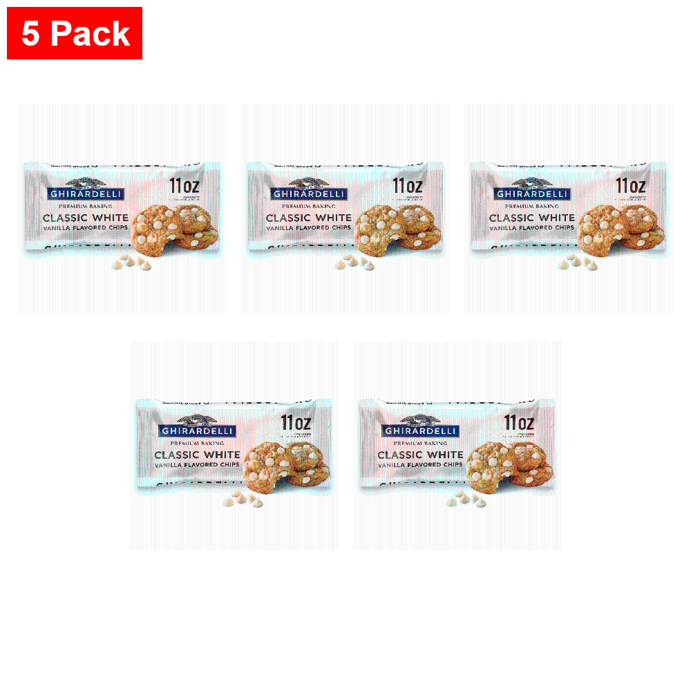 Ghirardelli Premium Baking Classic White Chips 11 oz - 5 Pack