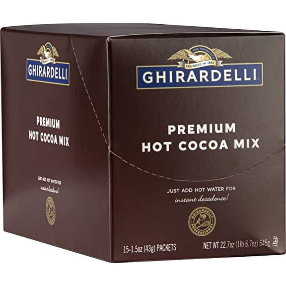 Ghirardelli Premium Hot Cocoa Envelopes, Rich Chocolate, 22.7 Ounce (Pack Of 15)