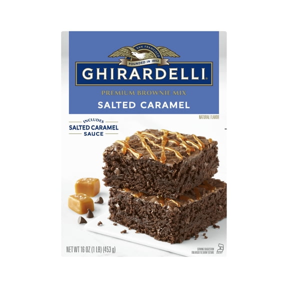 Ghirardelli Salted Caramel Premium Brownie Mix, 16 oz, (4-Pack)