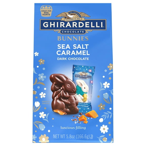 Ghirardelli Sea Salt Caramel Dark Chocolate Bunnies Easter Candy - 5.8 oz