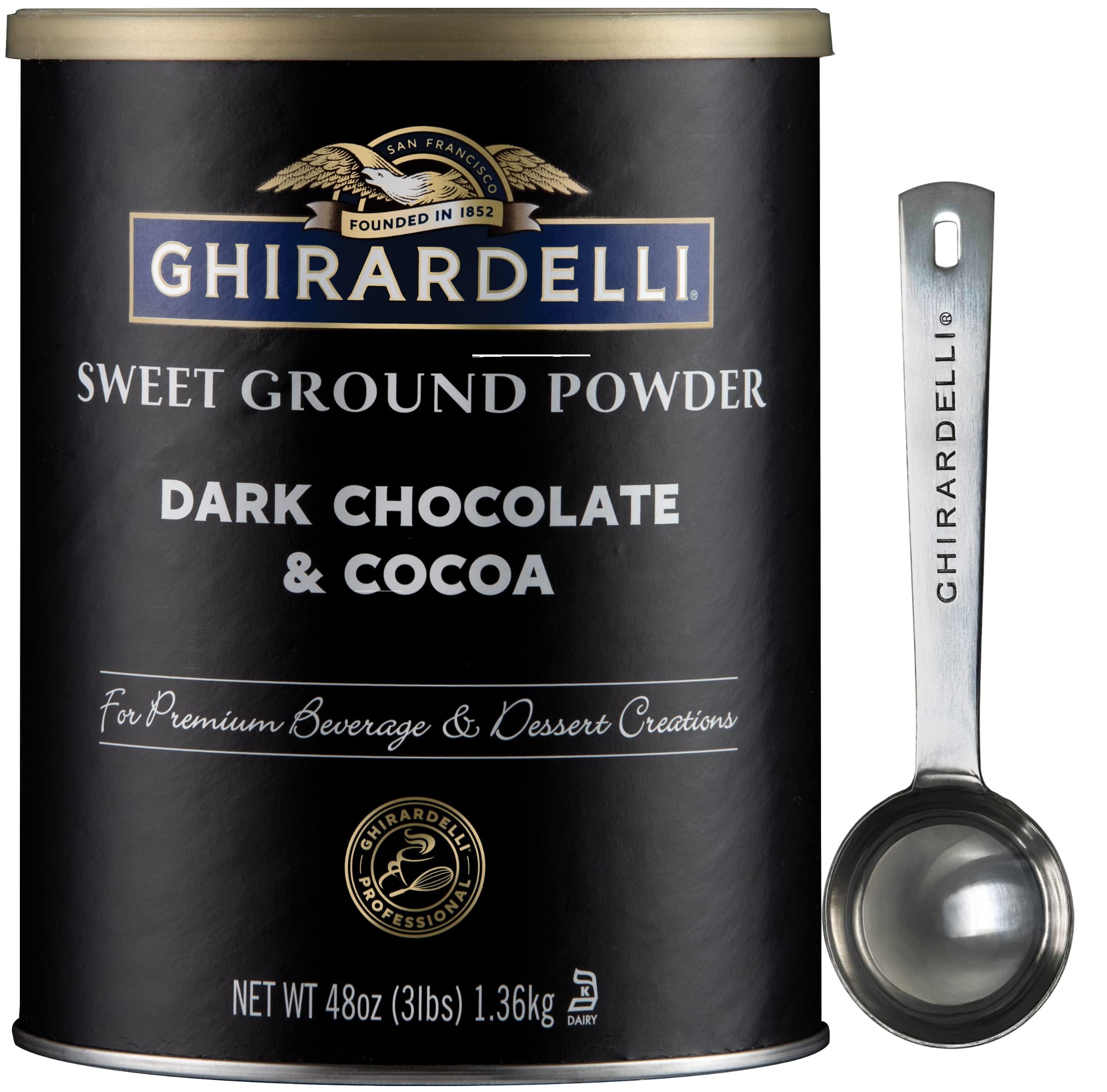 Ghirardelli Sweet Ground Dark Chocolate & Cocoa Powder, 3 Pound Can