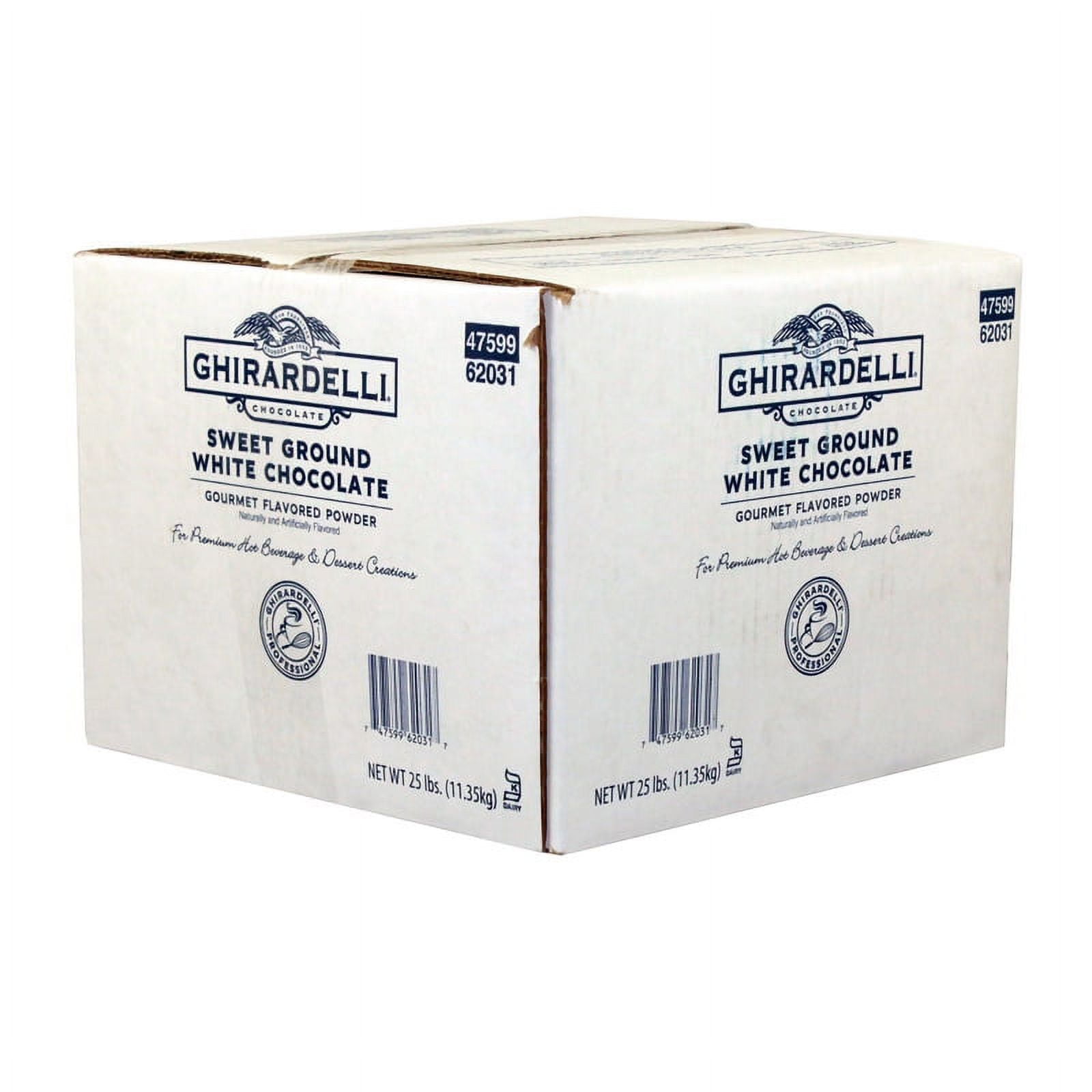 Ghirardelli Sweet Ground White Chocolate Flavor, 25 Pounds, 1 per case