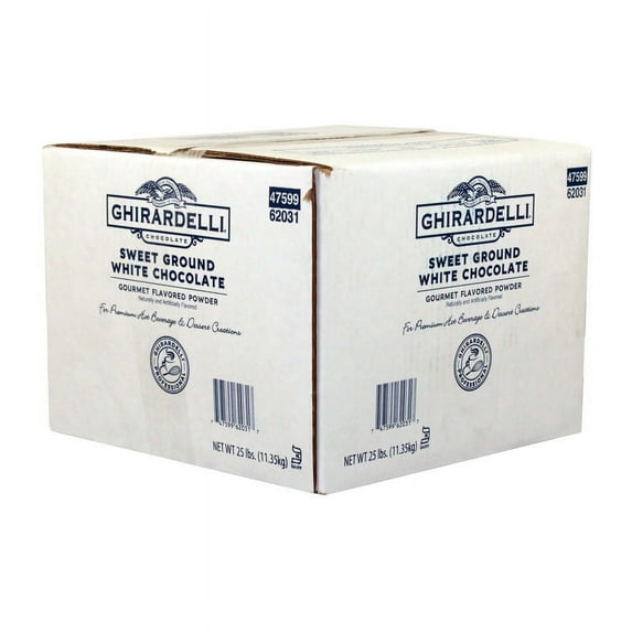 Ghirardelli Sweet Ground White Chocolate Flavor, 25 Pounds, 1 per case