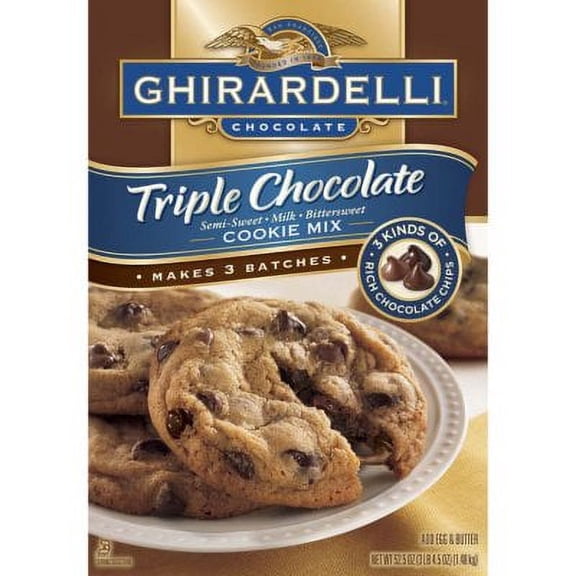 Ghirardelli Triple Chocolate Premium Cookie Mix, 52.5 Ounce