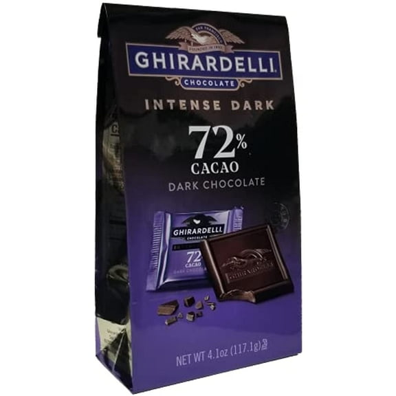 Ghirardelli Twilight Delight Intense Dark 72% Cacao Squares, 4.87 Oz, Pack Of 2