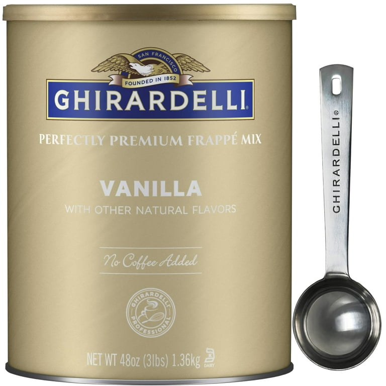 Ghirardelli Vanilla Premium Frappe Mix 3 lb Can with Ghirardelli