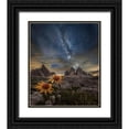 thumbnail image 1 of Ghizzi Panizza, Alberto 26x30 Black Ornate Wood Framed with Double Matting Museum Art Print Titled - Even The Flowers Seem To Be Fascinated By The Stars, 1 of 4