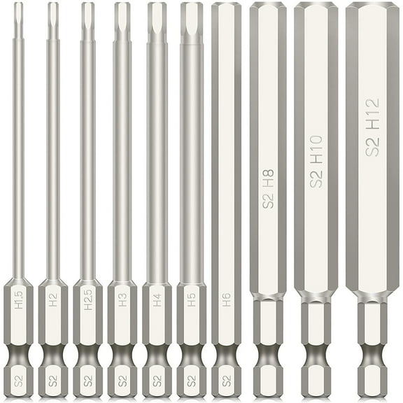 Ghojet 10 Piece Screwdriver Bit Set,Double End Screwdriver Bits Set S2 Steel High Hardness Allen Wrench Drill Bit Set