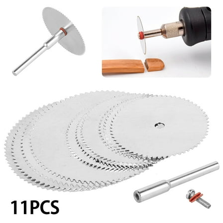 Ghojet 11 Pieces Mini HSS Circular Saw Blade Rotary Tool for Metal Cutter Dremel Electric Tool Wood Cutting Discs