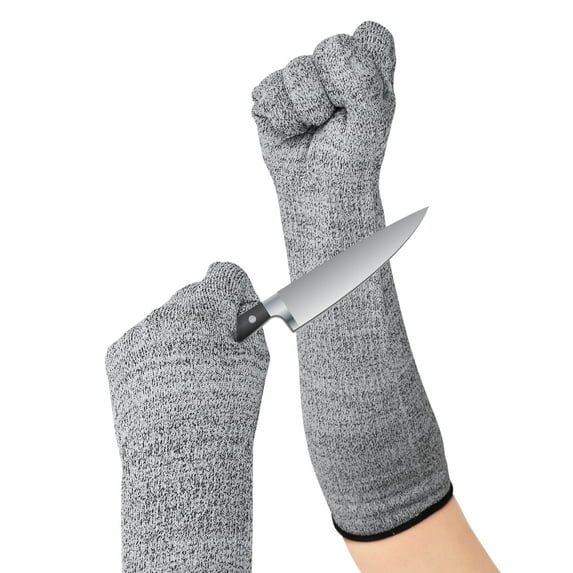Ghojet 20-Inch Arm Protection Sleeve Cut Resistant Knit Sleeves Anti Scrapes UV-Protection Outdoor Work Safety Anti-Cutting Arm Guard Protective Glove - 1 Pair