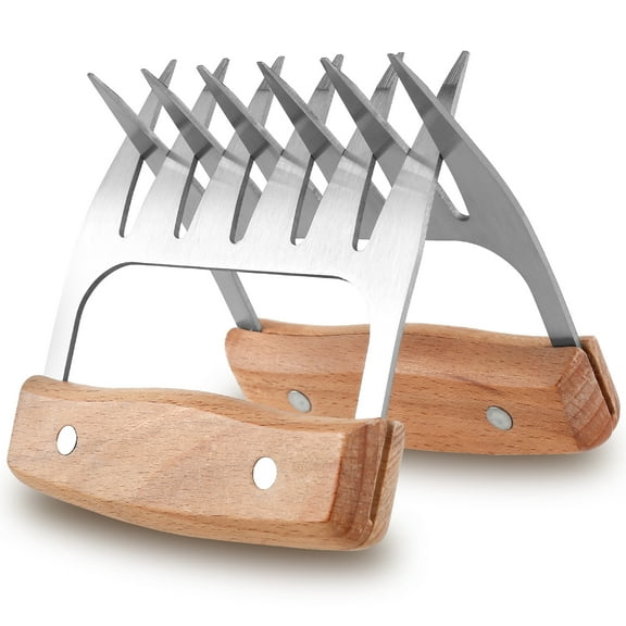Ghojet 2Pcs Meat Shredder Claws,Stainless Steel Meat Claws Efficient Pulled Pork Shredder Claws Portable Pork Shredding Claws Reusable Meat Claws for Shredding Serving Pork, Turkey, Chicken