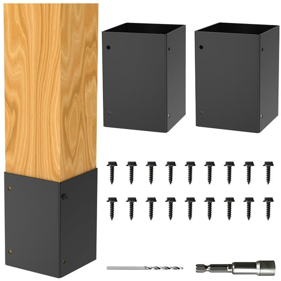 Ghojet 3.3-6 Inch, Steel Rustproof Protector Wood Mailbox Post Base Fences Guard Bracket