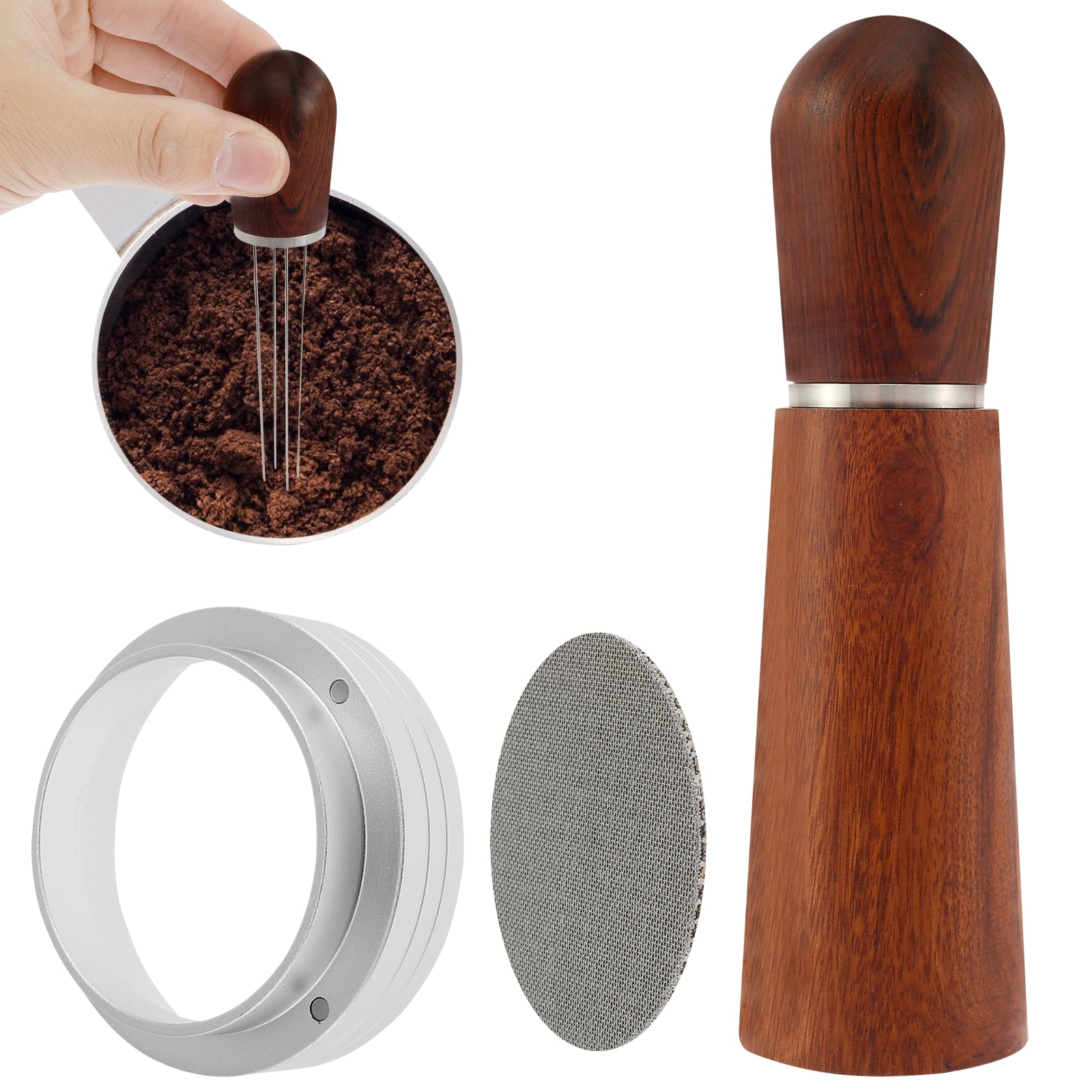 SHUTEX Tamper Caffè 51mm Con Puck Screen - Acciaio Inox, Base Filettata, Per Espresso - Foto 11