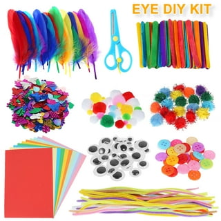JTWEEN Arts and Crafts Supplies for Kids Craft Art Supply Kit for Toddlers  Over 1000 Pcs DIY Art Craft Sets Supplies Included Pipe Cleaners Pompoms  Glue Clips Feather DIY Craft Supplies 