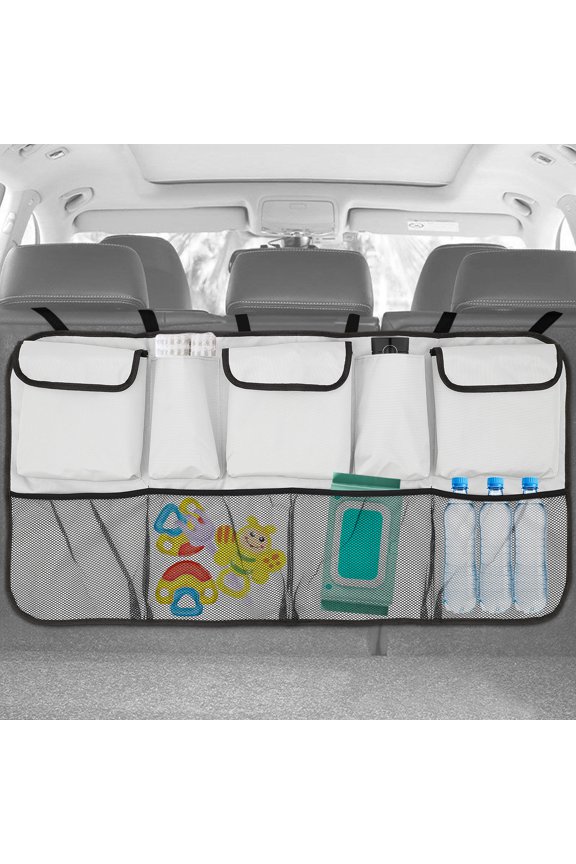 Car Trunk Organizer 9 Pockets Car Backseat Organizer Waterproof Car Seat Back Hanging Storage Bag 42.5*20.4 Inch Large Capacity Car Boot Organiser Bag Tidy Storage Bag for Travel