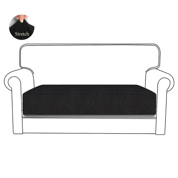Ghojet Easy-going Stretch Cushion Cover Sofa Cushion Furniture Protector Sofa Seat Sofa Slipcover Sofa Cover Soft Flexibility With Elastic Bottom(sofa Cushion,black )