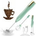 thumbnail image 1 of Ghojet Electric Milk Frother Handheld Foam Maker with 2 Heads Type-C Rechargeable Foam Blende Stainless Steel Portable Electric Coffee Foam Whisk Mixer for Egg Hot Chocolate Coffee, 1 of 9