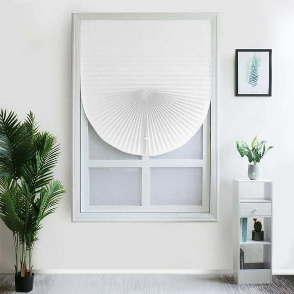 Ghojet Fabric Pleated Window Blinds, White, 60 cm x 150 cm