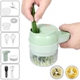 thumbnail image 1 of Ghojet Handheld Electric Vegetable Cutter Set Rechargeable Portable Vegetable Cutter with 3 Stainless Steel Blades Electric Veggie Chopper Detachable Electric Garlic Chopper for Home Kitchen, 1 of 10