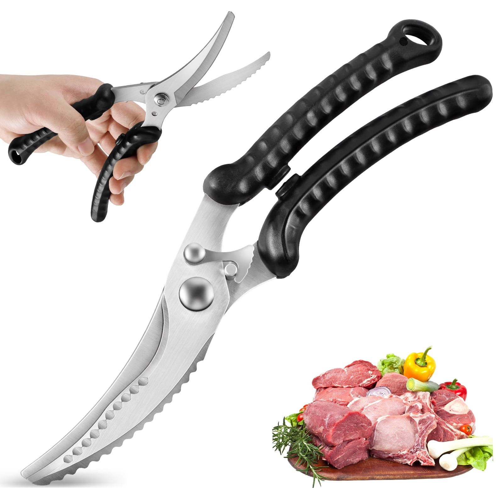 Ghojet Poultry Shears, Stainless Steel Kitchen Scissors, Heavy Duty
