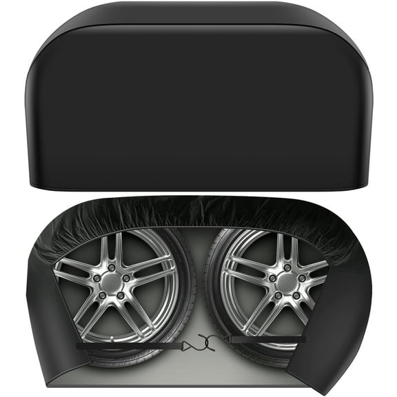 Ghojet RV Tire Covers Dual Axle Waterproof Tire Cover Oxford RV Wheel Cover Fits 27 to 29 Inch / 30 to 32 Inch Diameter Tires Snow Sun Rain Protection Wheel Protectors for RV Truck Trailer Camper