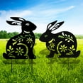 thumbnail image 1 of Ghojet Rabbit Animal Stakes, Patio Lawn Garden Yard Rabbit Decorations, Hollow Out Silhouette Shape, Waterproof, Sunproof, 1 of 9