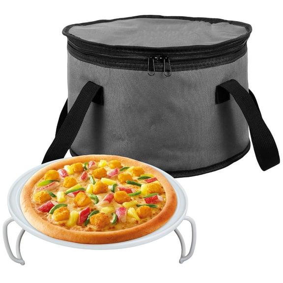 Ghojet Round Pie Carrier with Foldable Tray Insulated Casserole Carrier Bag with Lid and Handle Portable Food Carrier Storage Bag Portable Casserole Carrier Dish Bag for Picnic Hot or Cold Food
