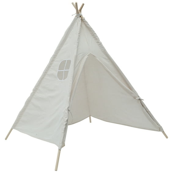 Ghojet Tent, Teepee Tent Kids, Play Teepee, Cotton Canvas Foldable Children Wigwam Playhouse Tent, For Baby & Toddler Indoor Outdoor Playing (white)