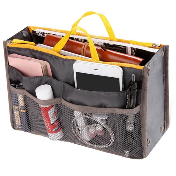 Ghojet Travel Insert Handbag for Women, Cosmetic Makeup Purse Insert Liner Pouch Organizer Bag in Bag with 13 Pockets Functional