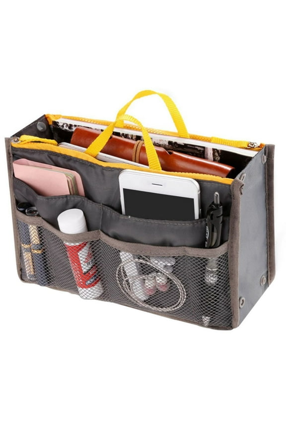 Travel Insert Handbag for Women, Cosmetic Makeup Purse Insert Liner Pouch Organizer Bag in Bag with 13 Pockets Functional