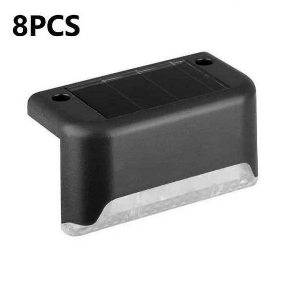 Ghojet Waterproof Solar LED Deck Light, Outdoor, Black, 8 Pieces