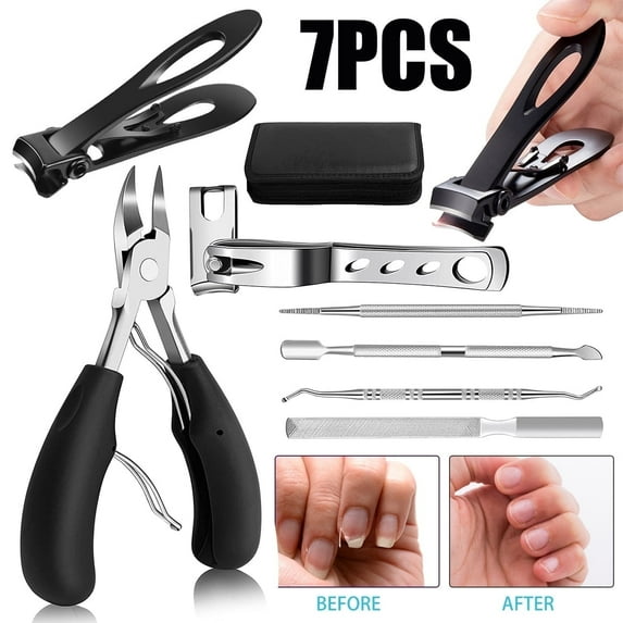 Nail Clippers For Thick Nails - Wide Jaw Opening Oversized Nail Clippers, Stainless Steel Heavy Duty Toenail Clippers For Thick Nails, Extra Large Toenail Clippers for Men Seniors Elderly