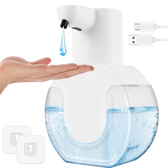 Ghopy 14.8oz Automatic Sensor Liquid Soap Dispenser,Touchless Soap Foam Dispenser Rechargeable Electric Hand Soap Dispenser Adjustable Waterproof Hand Soap Dispenser(Gel style)