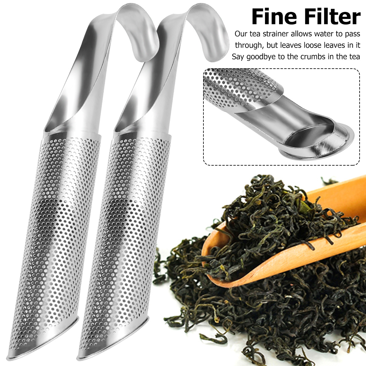 2 Pieces Stainless Steel Tea Filter Tea Strainer Tea Strainer