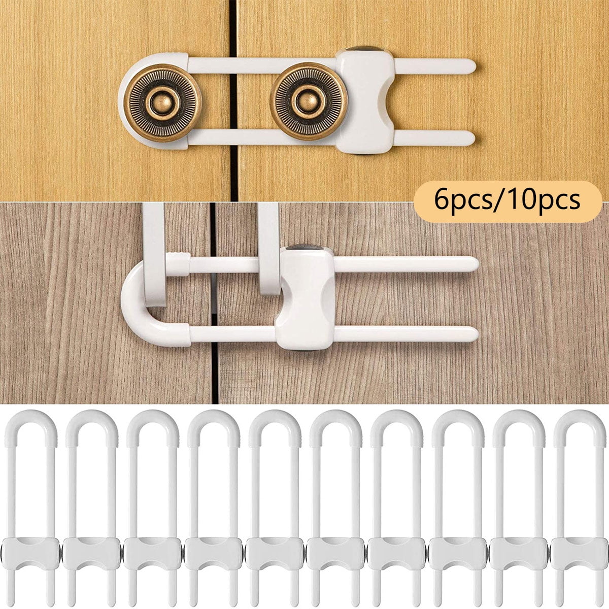 Ghopy 6pcs Child Safety Locks, Baby Proofing Lock U Shaped Baby
