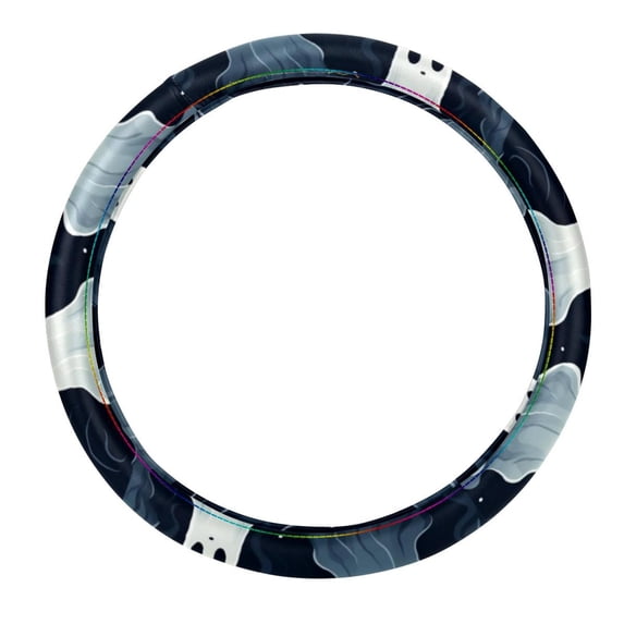 Ghost 14.5 Inch Printing PVC Leather Car Wheel Cover Auto Accessories Steering Wheel Cover