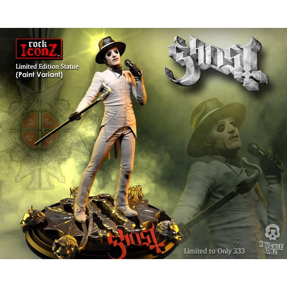 Ghost 2021 KnuckleBonz Rock Iconz Statue Cardinal Copia White Tuxedo -Variant