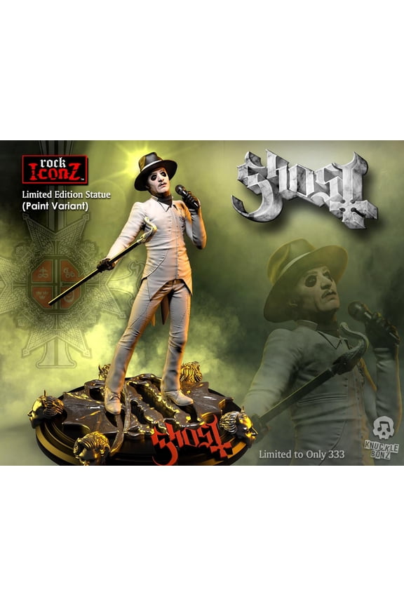 Ghost 2021 KnuckleBonz Rock Iconz Statue Cardinal Copia White Tuxedo -Variant