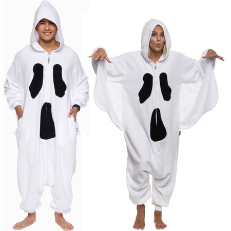 Ghost Adult Onesie - Spirit Halloween Costume - Spooky (Medium, White)