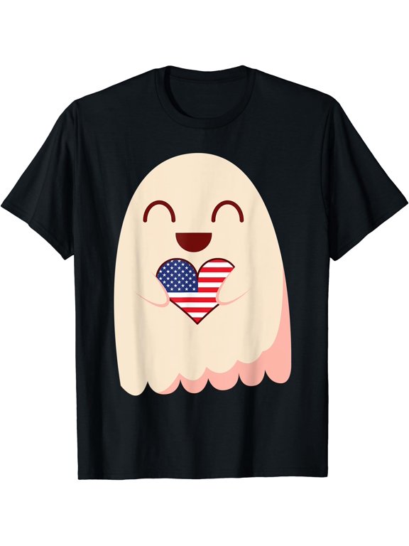 Ghost American Flag Usa America T-Shirt