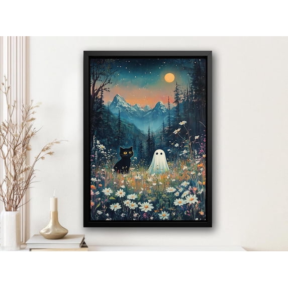 Ghost And Black Cat Halloween Animal Nursery Collection 3 Poster ...