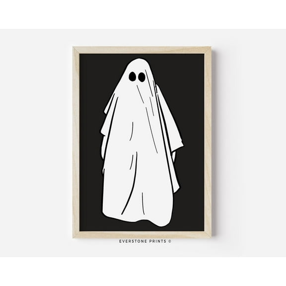 Ghost Art Print, Ghost Print, Trendy Art, Spooky Wall Art, Modern Wall Decor, 12x18 UNFRAMED