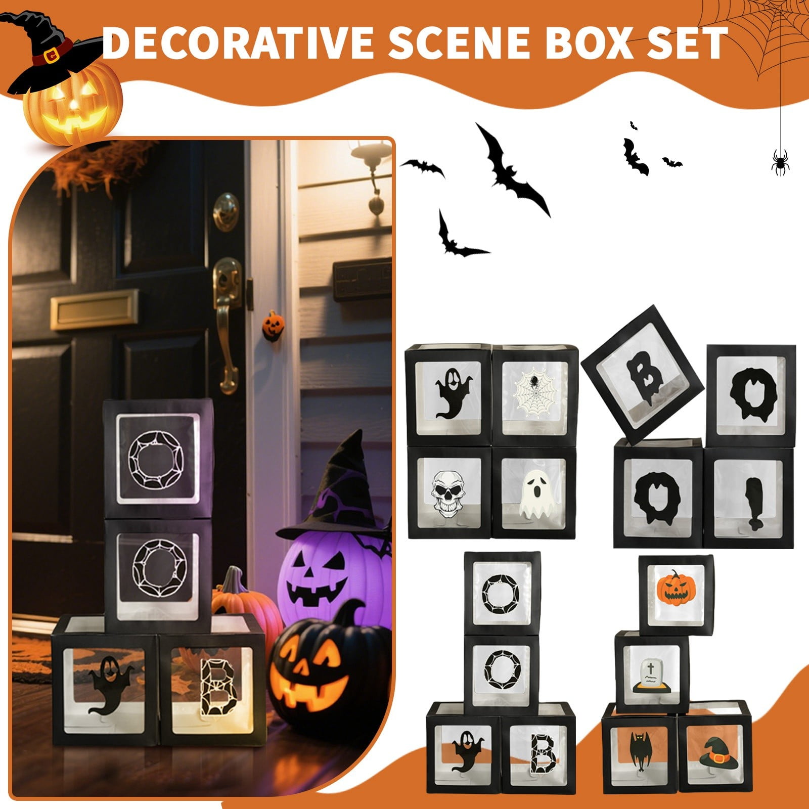 Ghost Balloon Boxes Halloween Halloween Decor 4PC Giant - Walmart.com