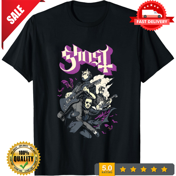 Ghost Band World Tour 2025 T-Shirt Bats Graphic Metal Concert Tee Rock Merch, LIMITED EDITION-TH73760