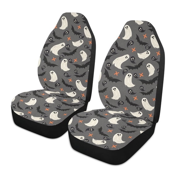 Ghost Bat Pattern Car Seat Covers Front Seats Universal Fit for Sedan SUV Truck Van