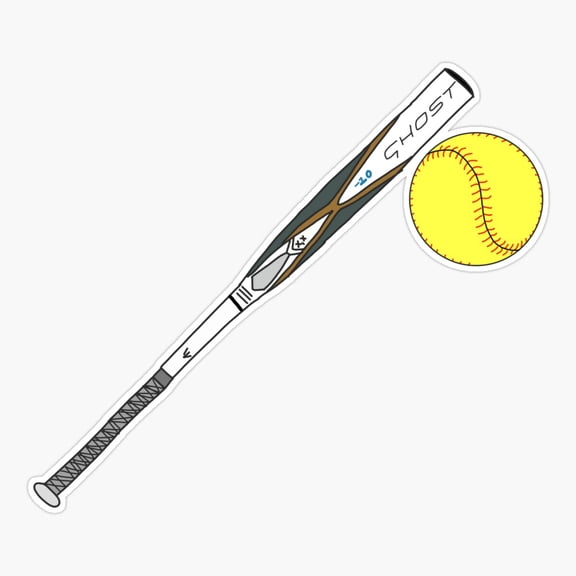 Ghost Bat Softball Vinyl Decal Sticker