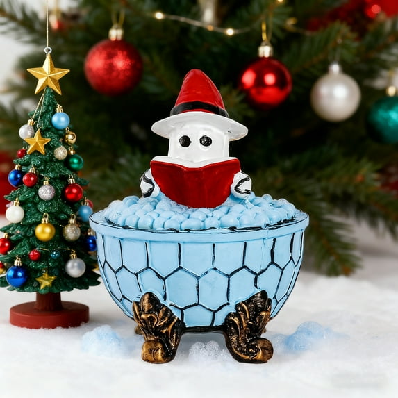 Ghost Bath Lamp, Rechargeable LED Night Light with Color Changing Glow for Bedroom Bathroom and Halloween Decor, Cute Spooky Ghost Light for Kids Room or Gift