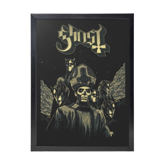 Ghost Bc Black Framed Canvas Wall Art Fashion Decor, 12x16in Wall Decor For Living Room, Bedroom, Office