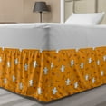 thumbnail image 1 of Ghost Bed Skirt, Halloween Pattern with Hand-drawn Ghosts Sweets Bones Hey and Boo Scare Expressions, Elastic Bedskirt Dust Ruffle Wrap Around for Bedding Decor, 4 Sizes, Multicolor, by Ambesonne, 1 of 2